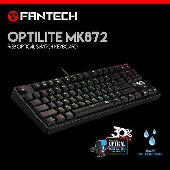 TIPKOVNICA GAMING ŽIČNA MEHANIČKA FANTECH OPTILITE BL. SW. MK872RGB CRNA