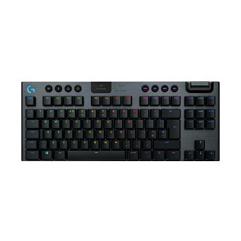 Tipkovnica LOGITECH Gaming G915 TKL Tenkeyless Lightspeed Clicky, RGB, mehanička, bežična, UK Layout, USB, crna