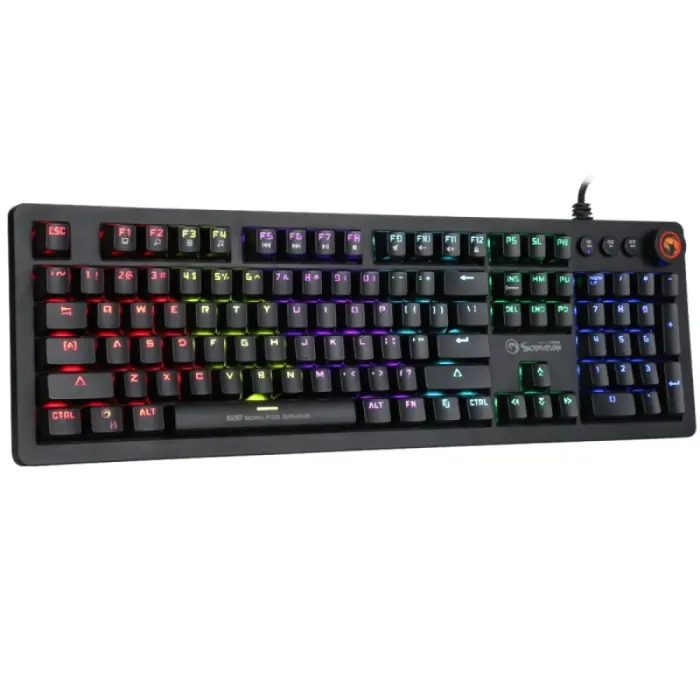 Tipkovnica MARVO SCORPION KG917, mehanička, LED, US/HR layout, crna