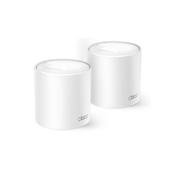 TP-Link AX1500 Deco X10 (2-pack), Dual-Band Home Mesh Wi-Fi 6, WiFi 6 brzine do 1,500 Mbps/1,201 Mbps na 5GHz i 300 Mbps na 2,4GHz/ do 120 uređaja/ 2×Gigabit port/ pokriva do 190m2/Deco App