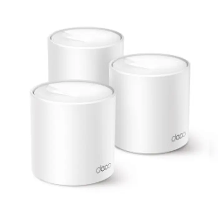 TP-Link AX1500 Deco X10 (3-pack), Dual-Band Home Mesh Wi-Fi 6, WiFi 6 brzine do 1,500 Mbps/1,201 Mbps na 5GHz i 300 Mbps na 2,4GHz/ do 120 uređaja/ 2×Gigabit port/ pokriva do 190m2/Deco App