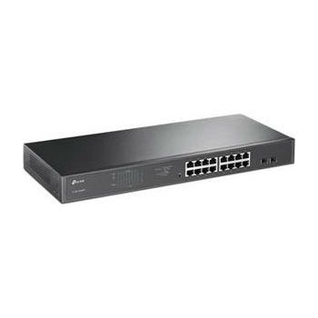 TP-Link JetStream 16-port Gigabit EasySmart PoE+ preklopnik (Switch), 16×10/100/1000M RJ45 PoE, 2×SFP Gigabit, 1U 19" rack-mount kućište (192W)