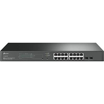 TP-Link Omada JetStream 18-port Gigabit PoE+ upravljiv preklopnik (Switch), 16×G-LAN PoE+, 2×SFP Gigabit, IPv6, 1U 19" rack-mount kućište (150W)