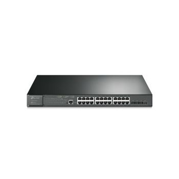TP-Link Omada JetStream 28-port Gigabit L2+ Smart PoE+ preklopnik (Switch), 24×G-LAN, 4×10G SFP+, RJ45/microUSB console, 19" rack-mount (384W)