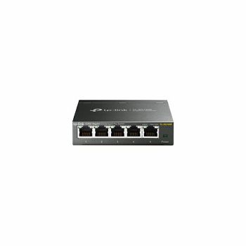 TP-Link TL-SG105E 5-Port Gigabit Desktop Easy Smart Switch, 5 10/100/1000Mbps RJ45 ports, MTU/Port/Tag-based VLAN, QoS, IGMP Snooping, Green technology, Metal Casing, Desktop/Wall mount