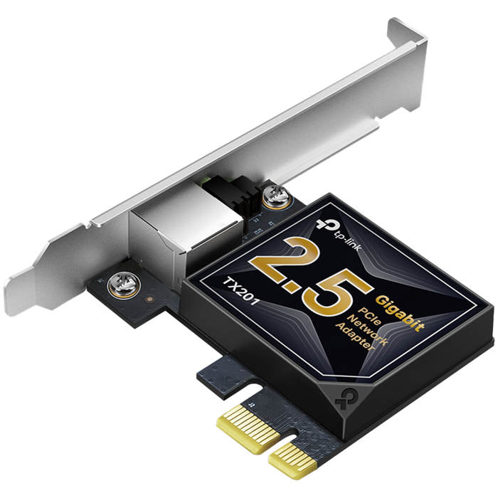 TP-Link TX201 2.5 Gigabit PCI Express Network Adapter, PCIe 2.1 ×1, Support 2.5/1 Gbps and 100 Mbps Network Standards, Low-Profile and Full-Height Brackets, Fully compatible with Windows 11/10/, Windo