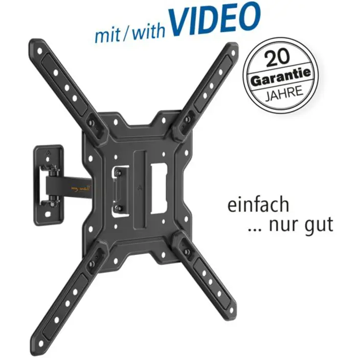 Transmedia Highly flexible TV wall bracket, 23" - 65", Black
