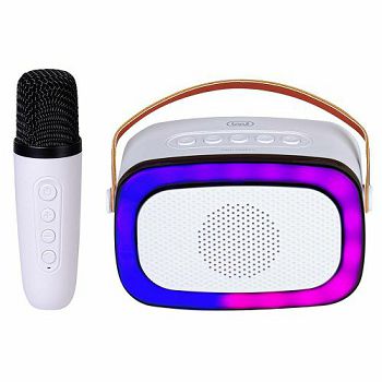 TREVI karaoke 10W, mini dimenzije, disco rasvjeta, mikrofon, bijele XR 8A01