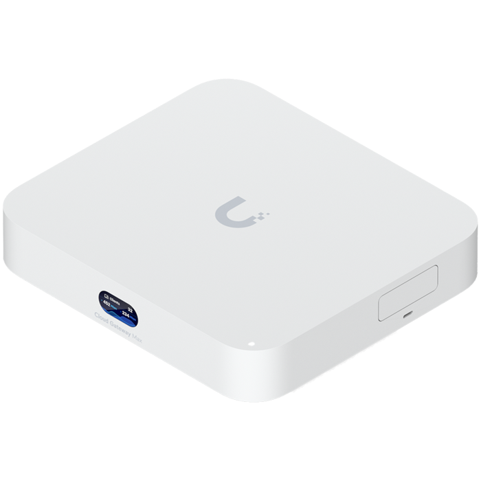Ubiquiti UCG-MAX-EU Compact 2.5G Cloud Gateway with 30+ UniFi device / 300+ client support, 1.5 Gbps IPS routing, and selectable NVR storage, 1.5 Gbps routing with IDS/IPS, 512 GB NVMe SSD storage for