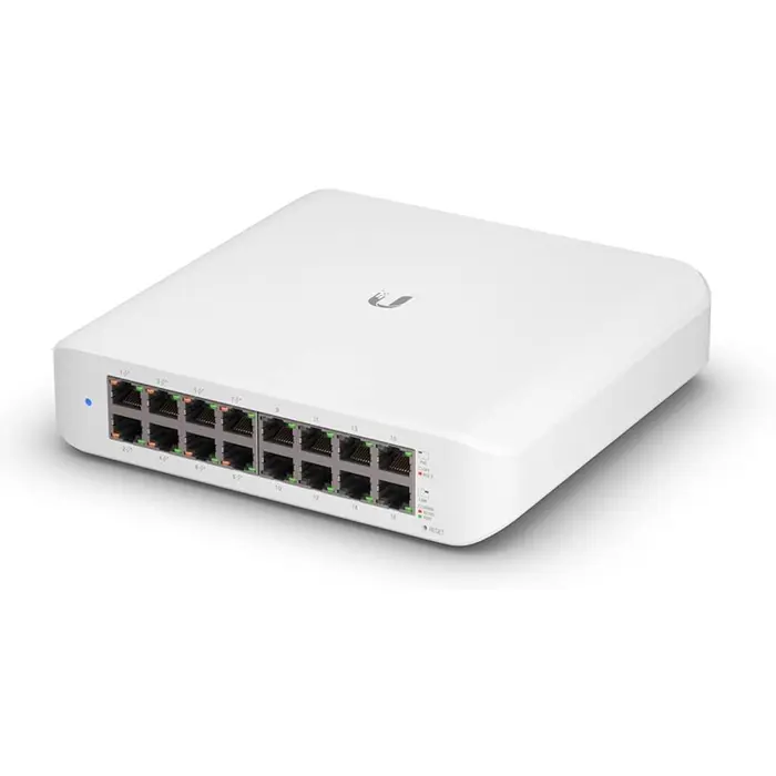 Ubiquiti UniFi Managed 16-port Gigabit Switch, 8-port PoE+, 45W (USW-LITE-16-PoE)