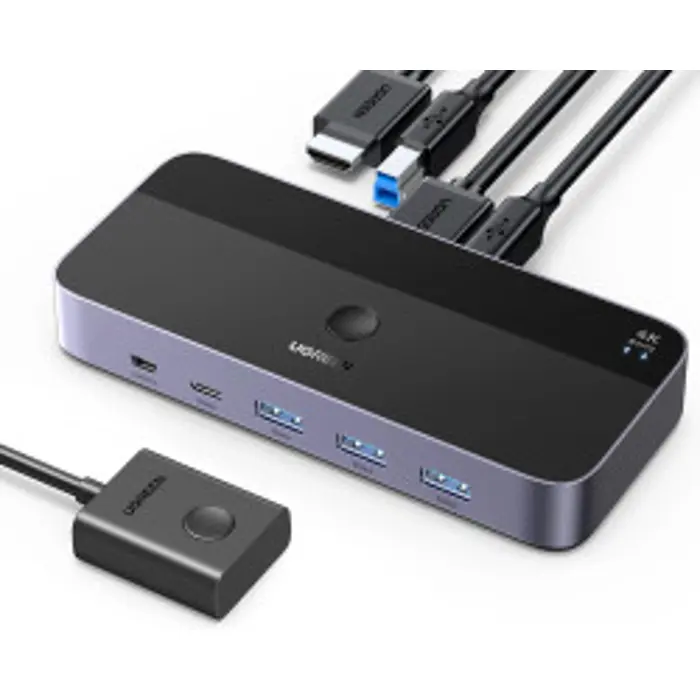 UGREEN KWM switch, 3x HDMI, 2x USB-C, 3x USB-A,2x USB-B