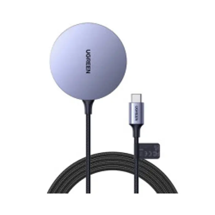 UGREEN punjač, do 15W,  magnetski, bežični, sivi