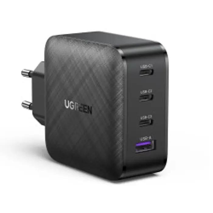 UGREEN zidni punjač 65W, 1xUSB-A, 3xUSB-C, GaN II Tech, QC4.0+, PD3.0, crni