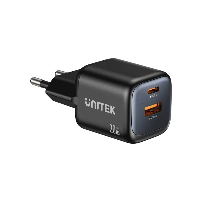 unitek-wall-charger-2x-gan-usb-a-usb-c-20w-black-62715-ladutksic0039.webp