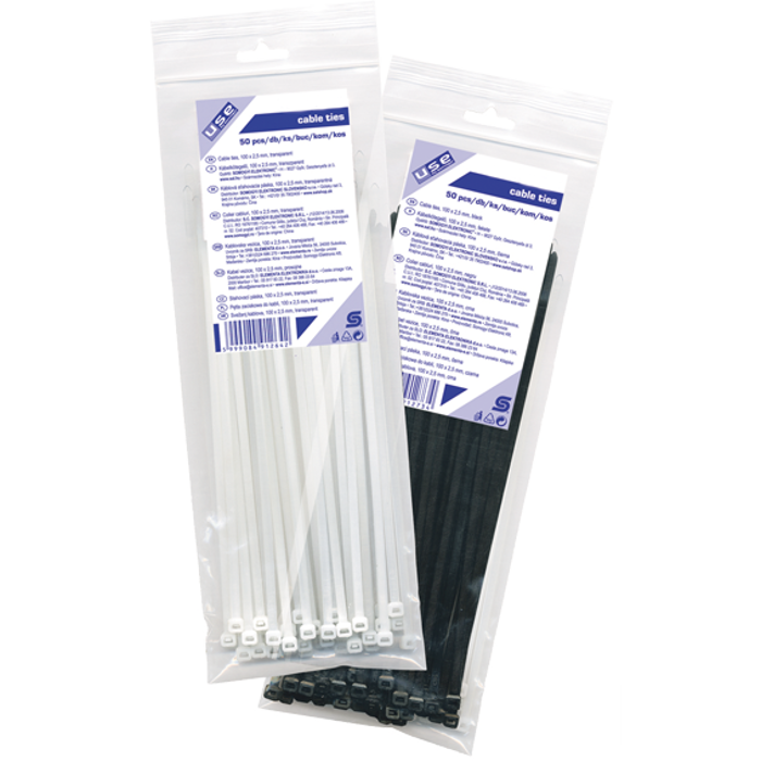 USE Plastične vezice 3,5mm x 200mm, pakiranje 50 kom. crne - CT 200/3,5B