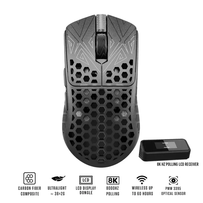 Vancer Akitsu Carbon Fiber Gaming Maus, wireless - schwarz-AR-24-AKITSU-07