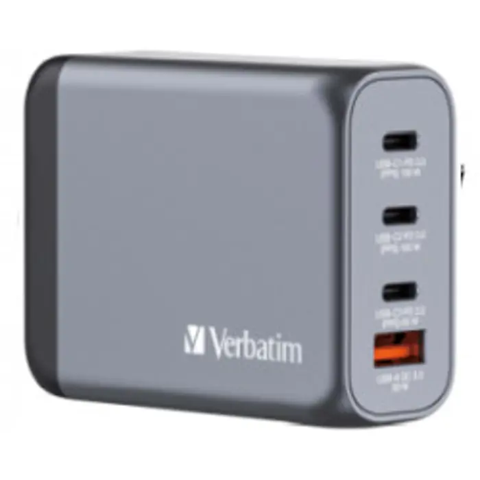 Verbatim GNC-100 GaN Charger 100W 3xUSB-C/1xUSB-A