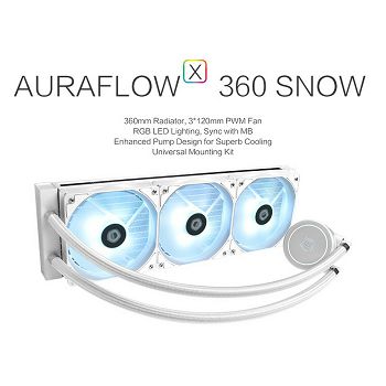 Vodeno IDCooling AuraFlow X 360, 3x120, RGB, Snow Ed. 
