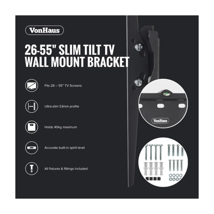 vonhaus-26-55-3939-tilting-tv-wall-bracket-up-to-40kg-55953-e0014902.webp