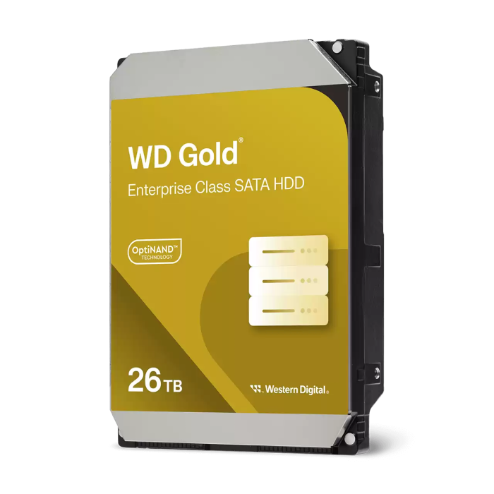 WD 26 TB GOLD hard drive, 7200 revolutions, 512MB