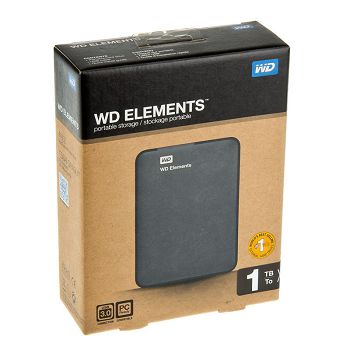 Western Digital Elements Portable, eksterni USB 3.0 - 1 TB WDBUZG0010BBK