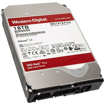 Western Digital Red Pro, SATA 6G, 7.200 U/min, 3,5" - 18 TB WD181KFGX