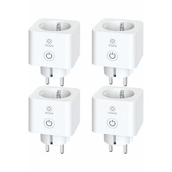 WOOX WiFi Smart utičnica EU, 16A/3680W, WooxHome app, voice control - Alexa & Google Assistant, 4 kom pakiranje (R6113-4PACK)