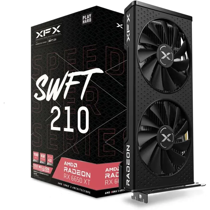 XFX Radeon RX 6650 XT Speedster SWFT 210 Core Gaming, graphics card (RDNA 2, GDDR6, 3x DisplayPort, 1x HDMI 2.1)