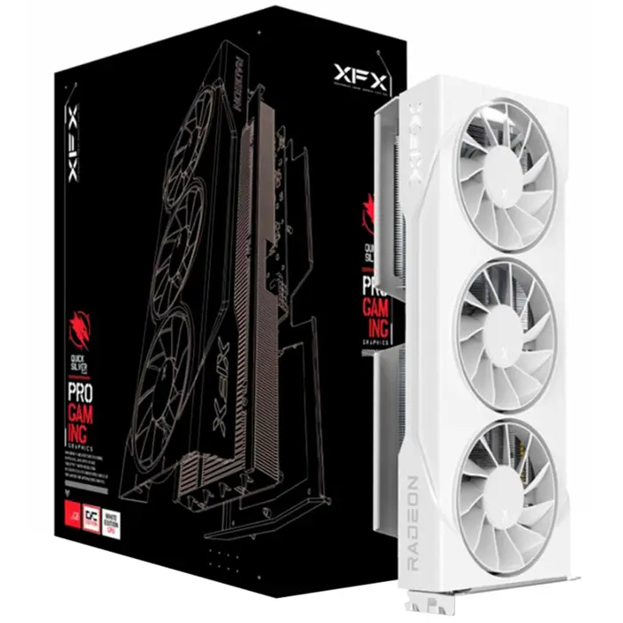 XFX Radeon RX 9060 XT Swift OC Triple Fan, graphics card white, RDNA4, GDDR6, 2x DisplayPort, 1x HDMI 2.1