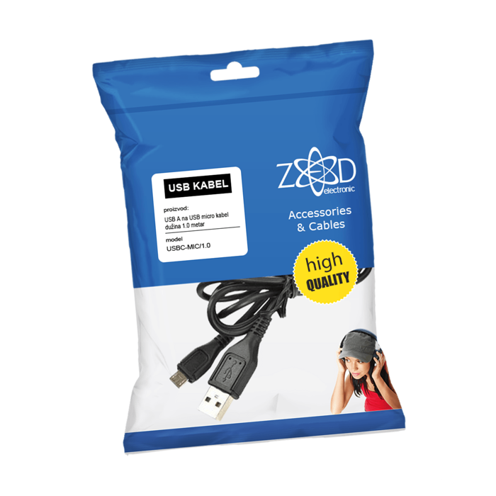 ZED electronic USB A na USB micro kabel, dužina 1.0 metar - USBC-MIC/1,0