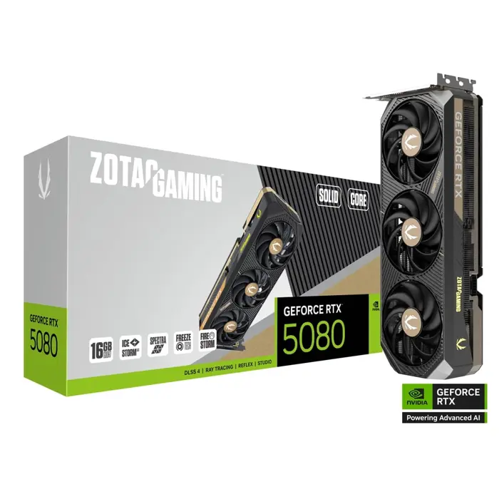 Zotac GAMING GeForce RTX 5080 SOLID OC NVIDIA 16GB GDDR7 ZT-B50800D2-10P