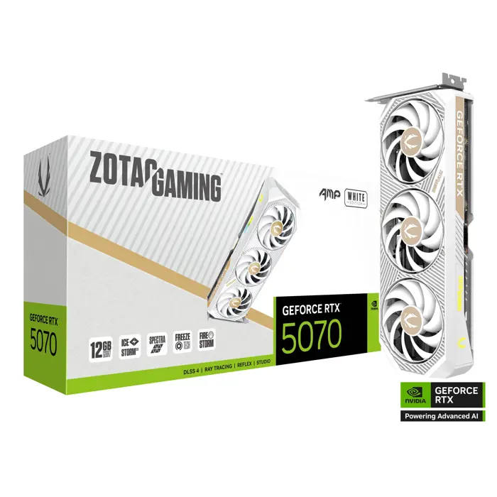 ZOTAC GAMING GeForce RTX 5070 AMP White Edition, 12288 MB GDDR7-ZT-B50700FQ-10P