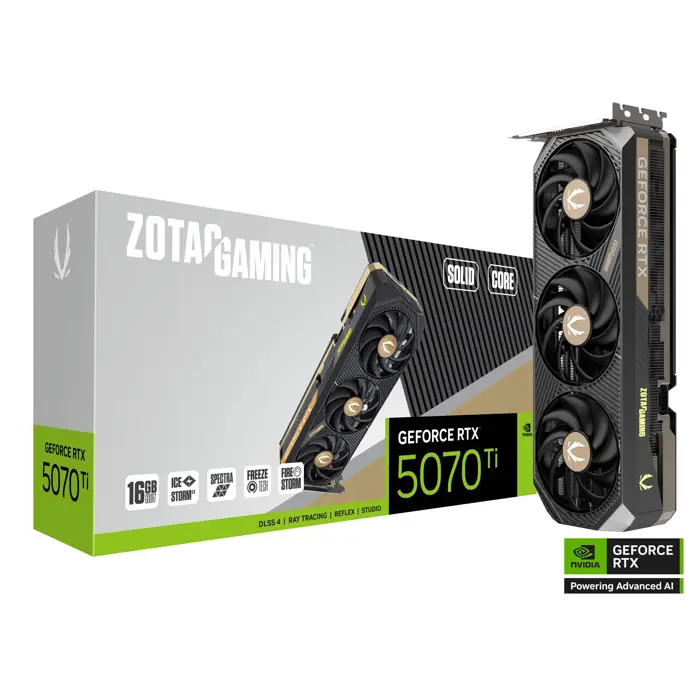 ZOTAC GAMING GeForce RTX 5070 Ti Solid Core OC, 16384 MB GDDR7-ZT-B50710J2-10P