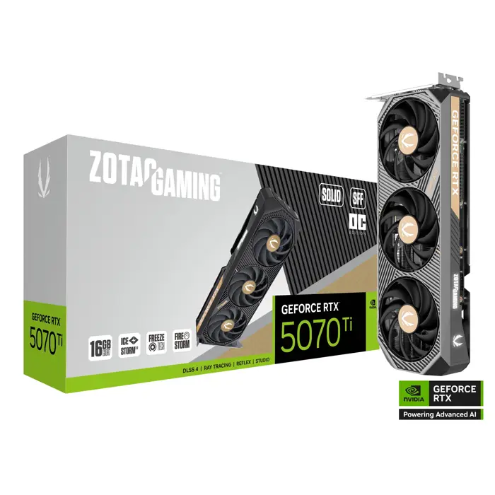 ZOTAC GAMING GeForce RTX 5070 Ti Solid SFF OC, 16384 MB GDDR7-ZT-B50710J3-10P