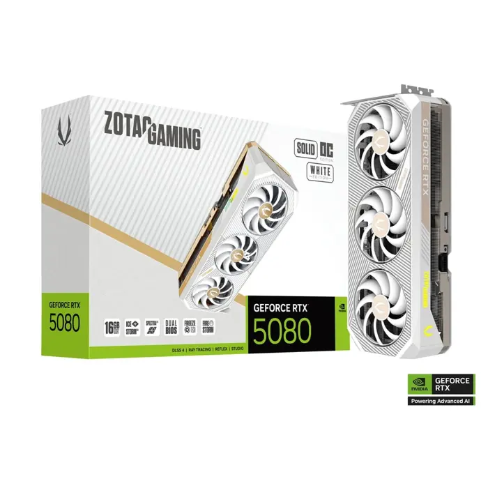 ZOTAC GAMING GeForce RTX 5080 Solid OC White Edition, 16384 MB GDDR7-ZT-B50800Q-10P