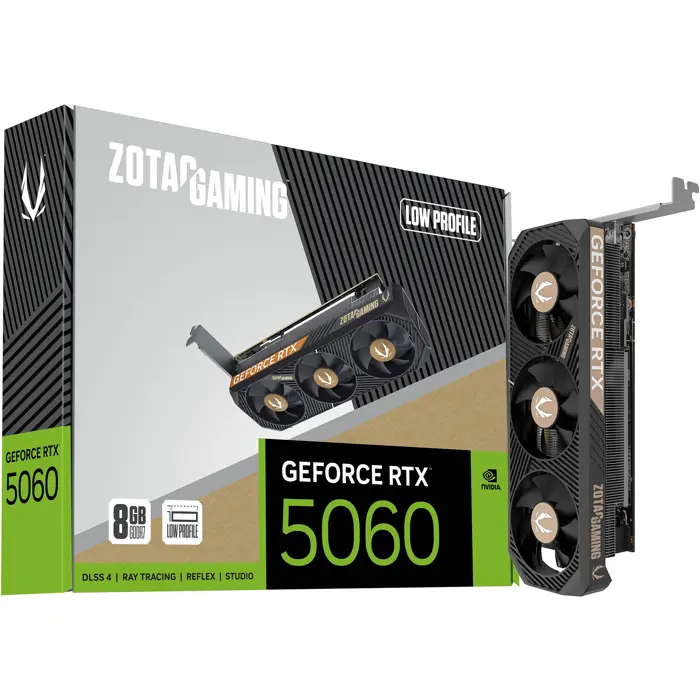 ZOTAC GeForce RTX 5060 Low Profile, graphics card DLSS 4, 3x DisplayPort, 1x HDMI 2.1