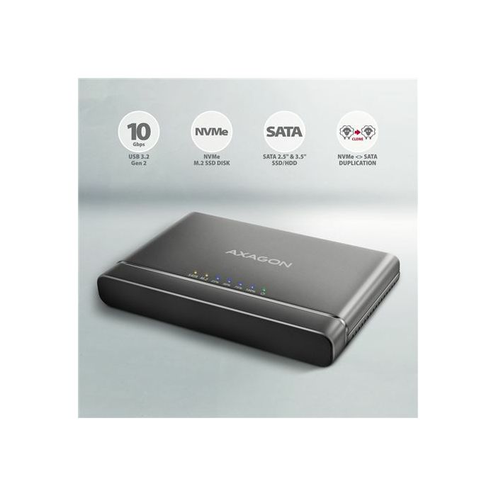 HDD DOD Dock station 2.5"/3.5" SATA M.2, ADSA-CC, AXA