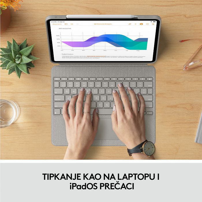 Tipkovnica LOGITECH Combo Touch, bežična, za Apple, iPad PRO 11