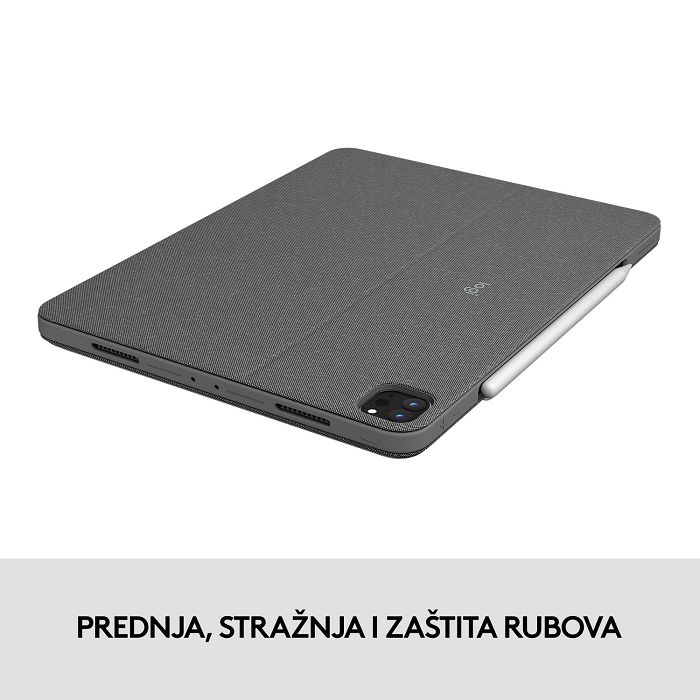 Tipkovnica LOGITECH Combo Touch, bežična, za Apple, iPad PRO 12,9", UK layout