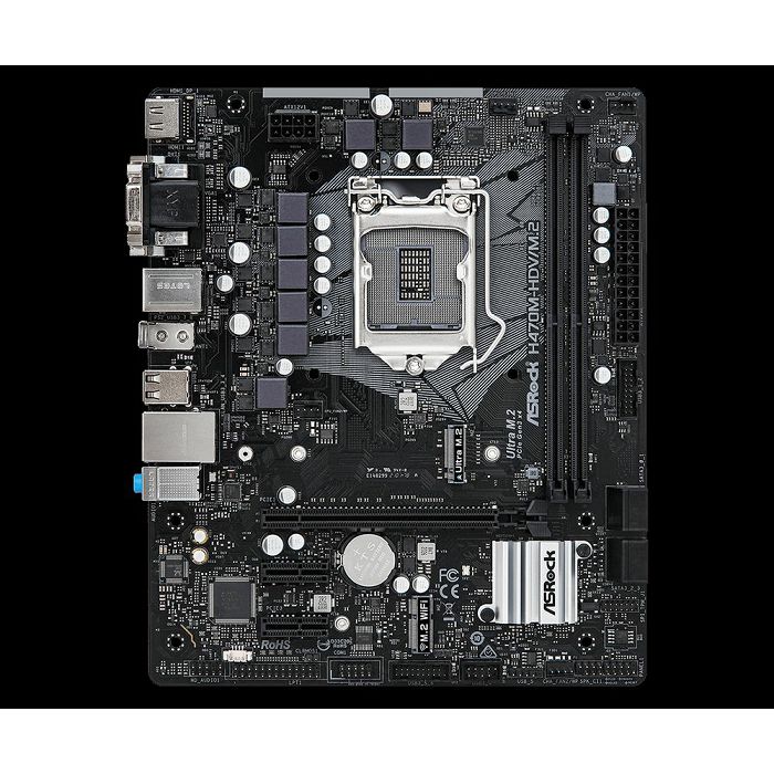 Matična ploča ASROCK H470M-HDV/M.2, Intel H470, DDR4, mATX, s. 1200 - 10Gen procesora