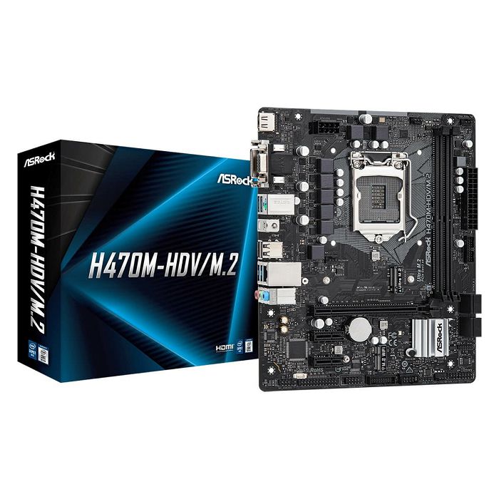 Matična ploča ASROCK H470M-HDV/M.2, Intel H470, DDR4, mATX, s. 1200 - 10Gen procesora