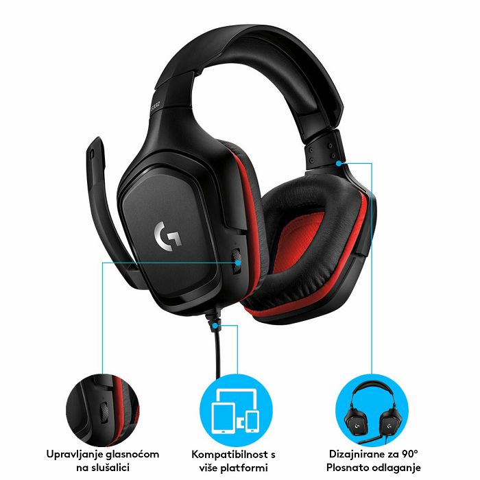 Slušalice LOGITECH Gaming G332, crne