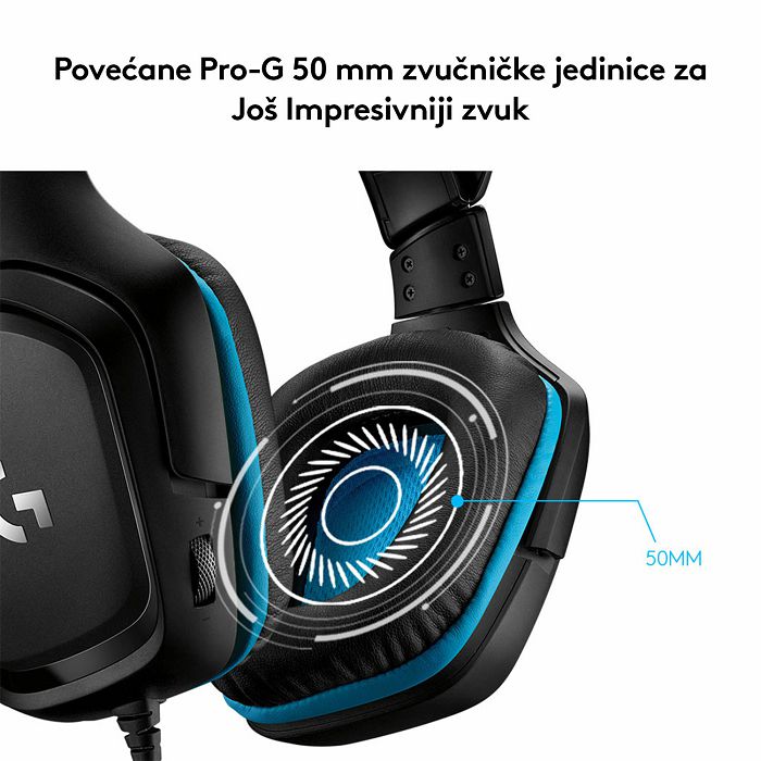 Slušalice LOGITECH Gaming G432, 7.1, crne