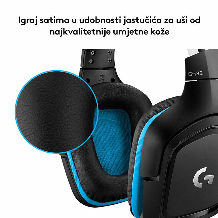 Slušalice LOGITECH Gaming G432, 7.1, crne