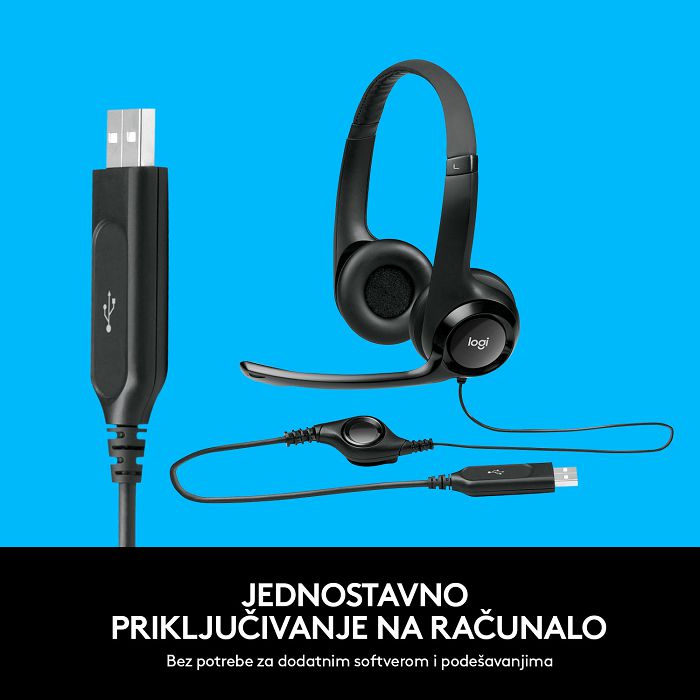 Slušalice LOGITECH H390, crne, USB