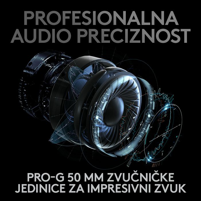 Slušalice LOGITECH Gaming G PRO X, 7.1, bežične, crne