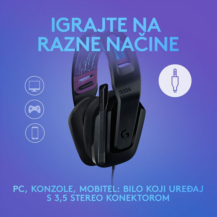 Slušalice LOGITECH Gaming G335, crne