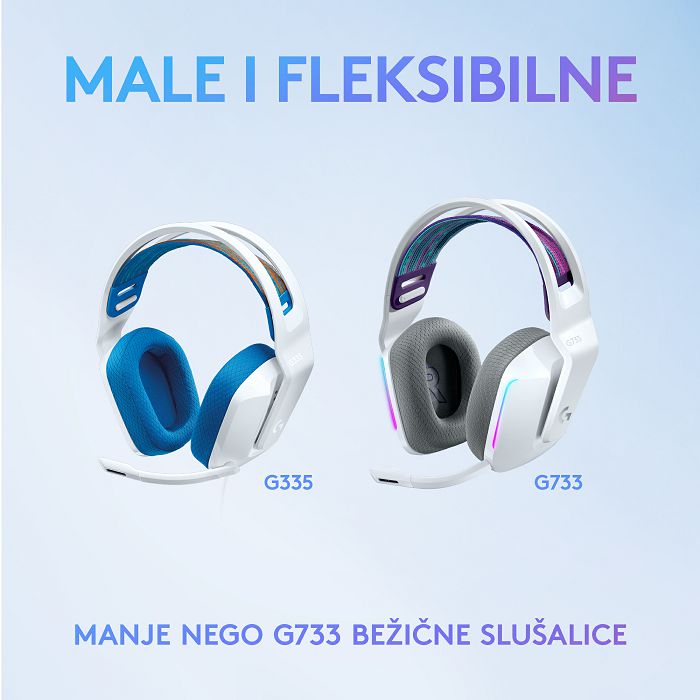 Slušalice LOGITECH Gaming G335, bijelo-plave