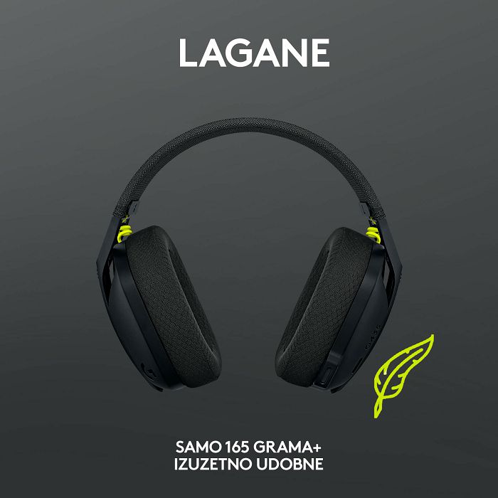 Slušalice LOGITECH Gaming G435 Lightspeed, USB-C, bežične, bluetooth, crne