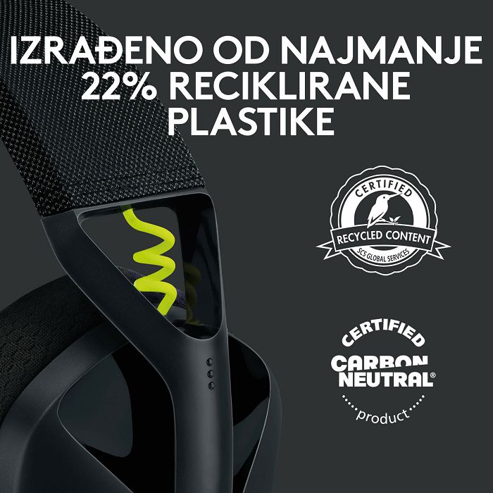 Slušalice LOGITECH Gaming G435 Lightspeed, USB-C, bežične, bluetooth, crne